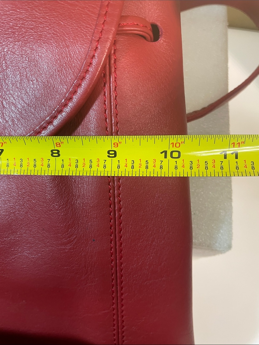 Classic Red Leather Mini Backpack - Picture 3 of 10